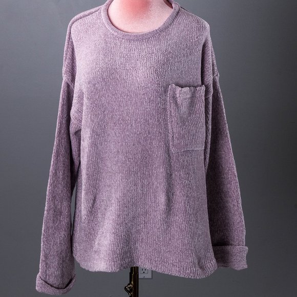NWT Evelyn Taylor | Lilac Pocket Chenille Sweater - L - Picture 3 of 6